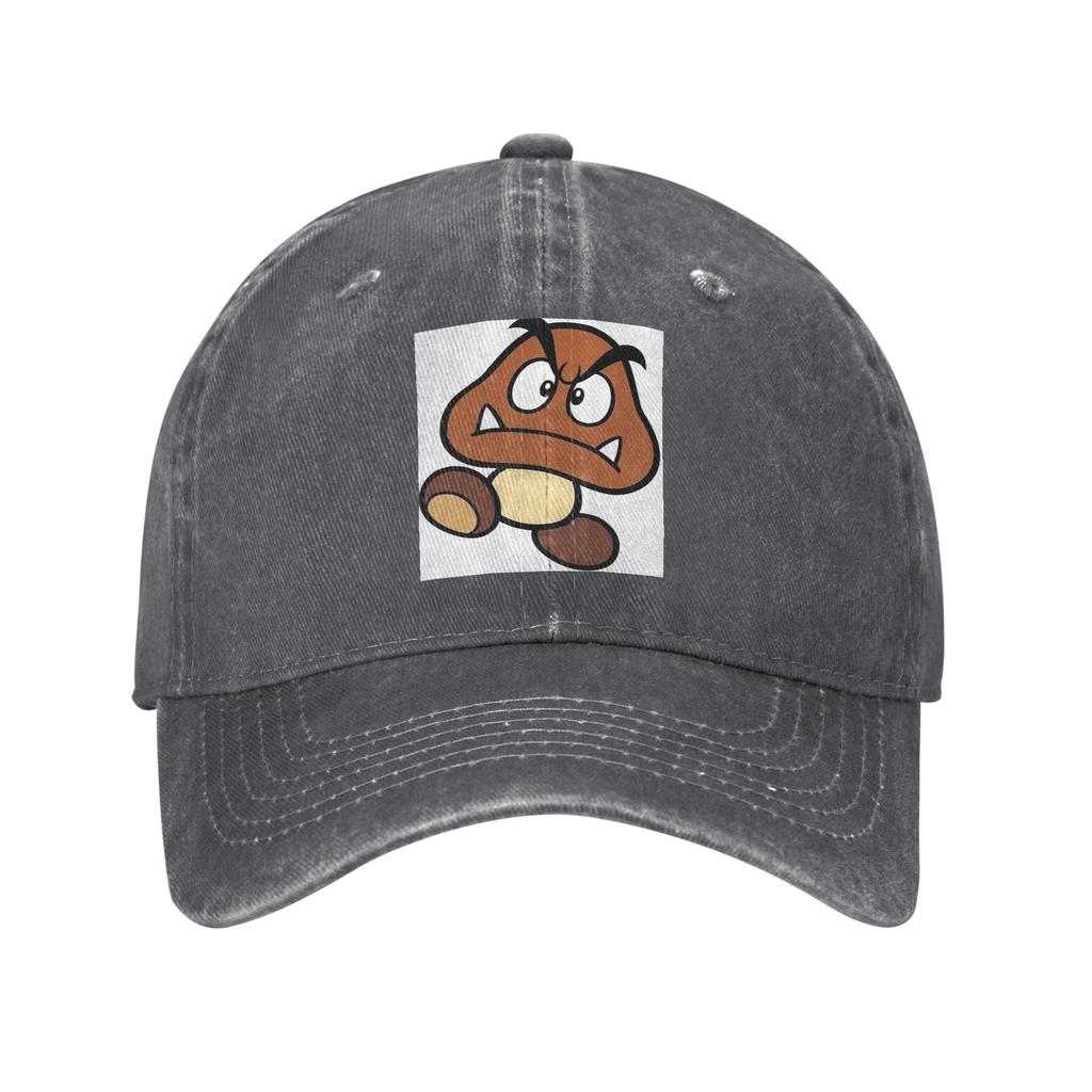 Cartoon Game Goomba Face Denim Fabric Cap Casual Baseball Caps Adjustable Hat Summer Unisex Baseball Hats