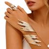 Hot-selling Personality Exaggerated Shape Women's Open Bracelet Ring Combination Retro Punk Style Jewelry Set