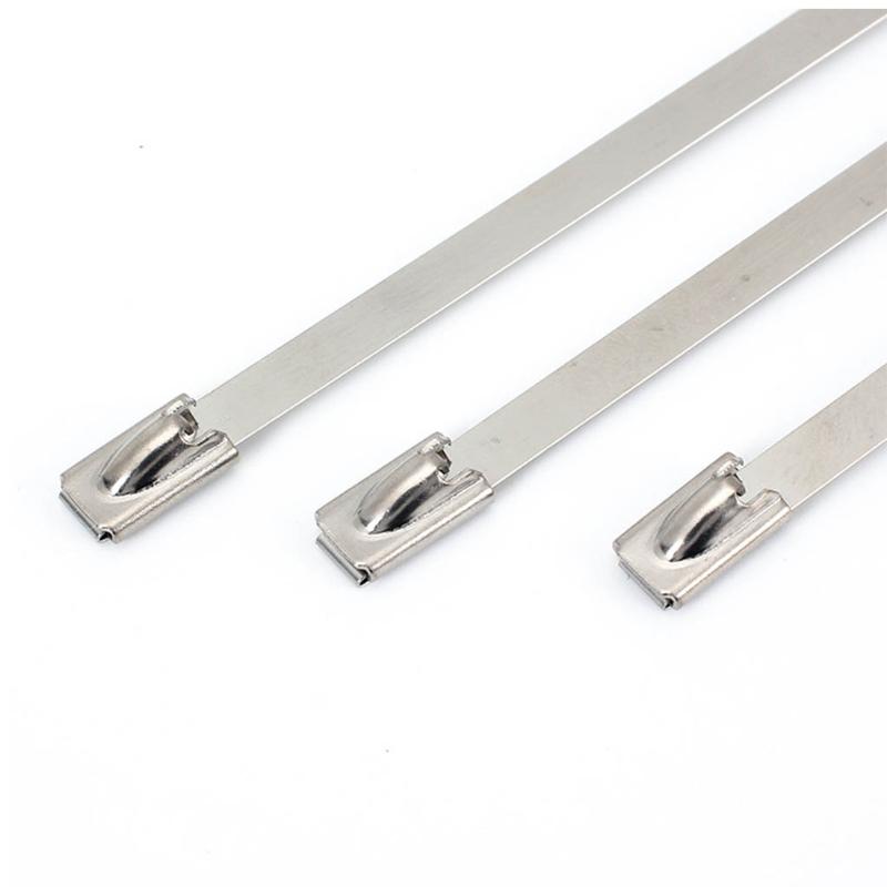 Metal Zip Ties 304 Stainless Steel Cable Tie Heavy Duty Self-Locking Strap Ties Multi-Purpose Metal Exhaust Wrap Lock