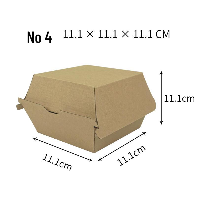 Reinforced Kraft Paper Hamburger & Hot Dog Box - High-Temperature Resistant Takeaway Bento Lunch Box