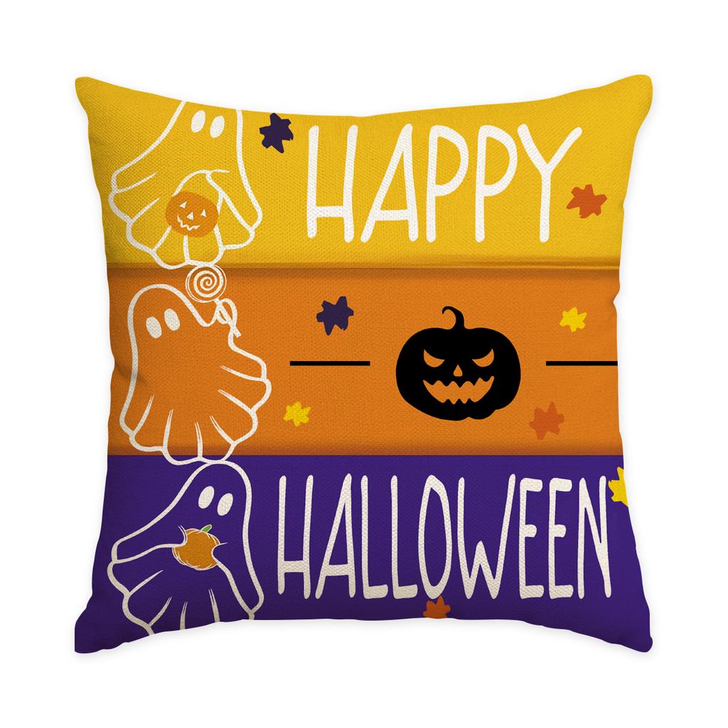 1/4Pcs Halloween Pillowcase, Halloween Ghost Pumpkin Cushion Cover, Decorative Sofa, Living Room, Bedroom Cushion Cover