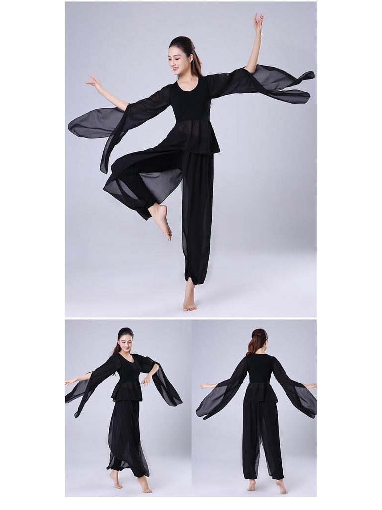 White Chiffon Flowy Yoga Top: Sleeved Dance Rhythm Modal for Performance and Spirit.