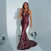 Cross-Border European and American Foreign Trade Long Dress, Banquet Mermaid Evening Gown, Wedding Dress, 180cm Tall, Red Dress