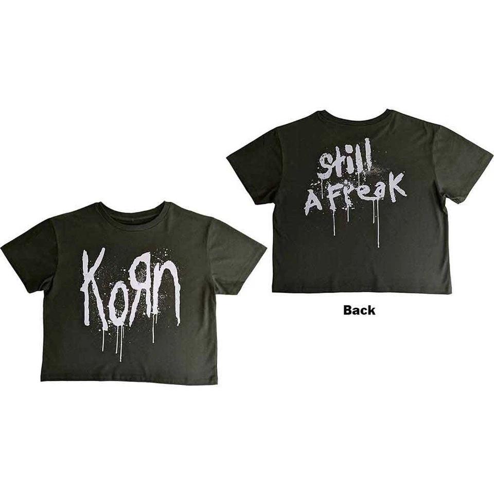 

Korn Still A Freak Women s Green Crop Top - NEW OFFICIAL 4XL