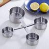 Stainless Steel Measuring Cup & Spoon Set for Baking, with Scale.
