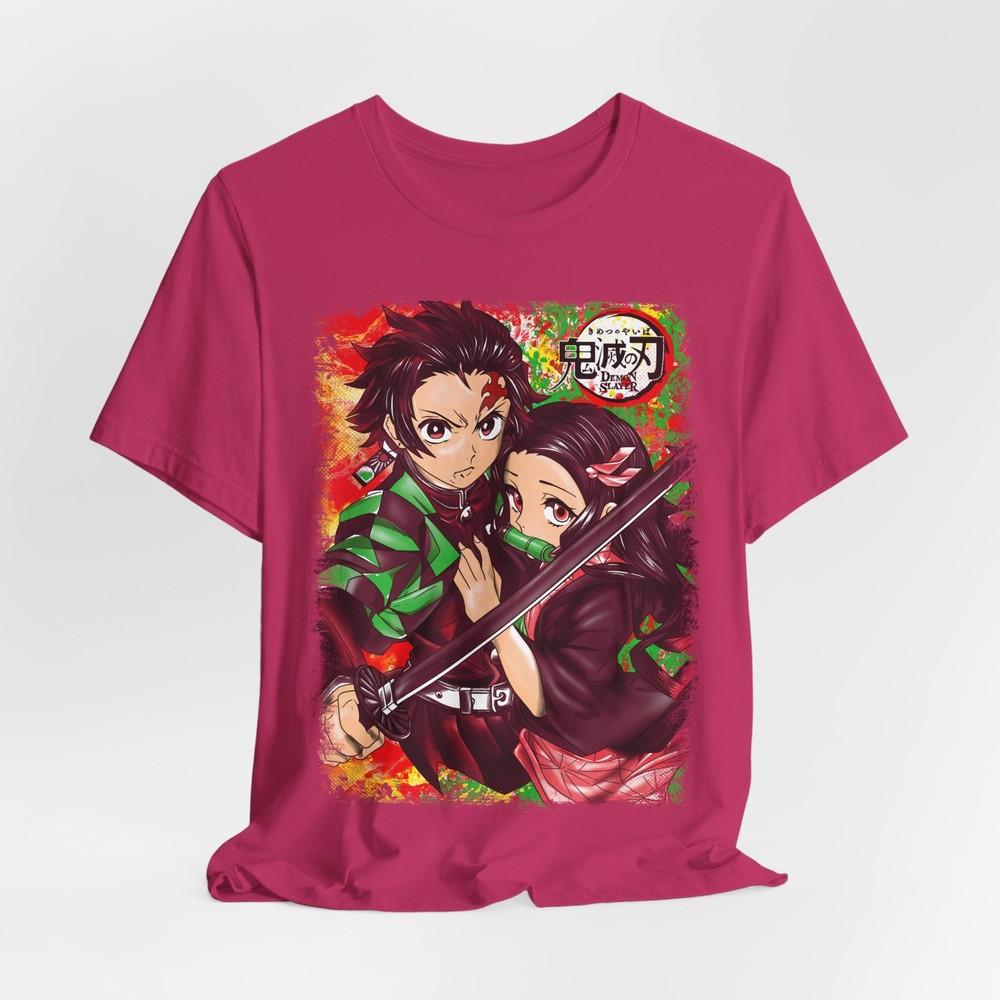 Tanjiro and Nezuko Tee Japanese Anime Art Demon Slayer Graphic Shirt Unisex S