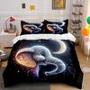 Shimmering Elephant In Magical Night Sky Print Bedding Set 1 Duvet Cover 2 Pillowcases For Adult And Children Luxury Gift