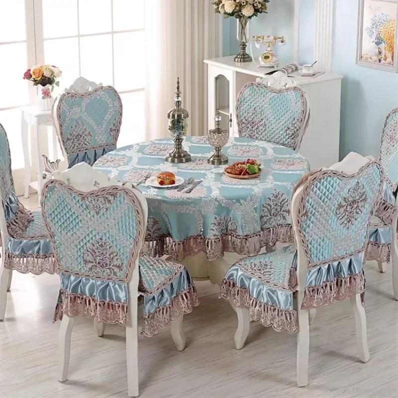 Thickened Retro Printed Tablecloth Chair Cushion Back Cover Household Dining Desk Coffee Table Mat Dustproof Table Covers