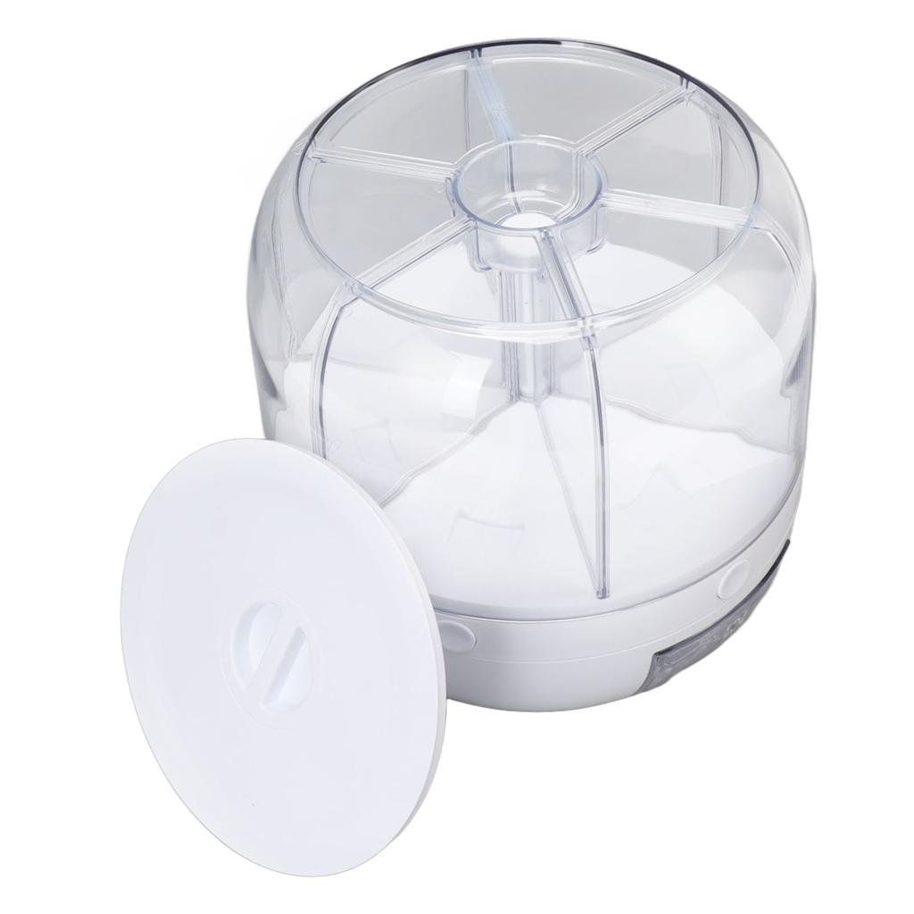 Drehbare Getreidelagerbox Transparent 6 Fächer PP Reisspender für Küche Geschäft 13,2 lb
