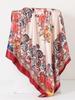 Supply 91CM large square scarf women's ethnic style red cashew nut pattern printed scarf women's headscarf silk scarf