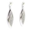 Les Trésors De Lily [K5883] - Silver Earrings 'Déesse' Silvery White (rhodium-plated) - 30x8 Mm