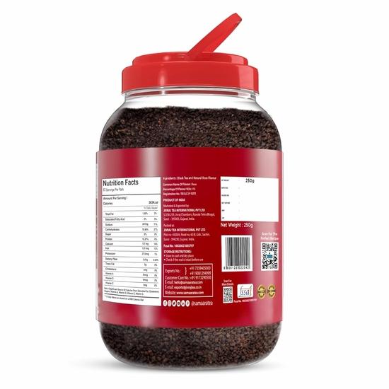 JIVVIJ SAMAARA Herbata Różana 500g | Aromatyczna Czarna Herbata Liściasta Assam CTC | Proszek z Liści Herbaty Gulab Chai Patti | Słoik Gulabo