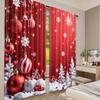 Flat Printing Popular Christmas Curtains Festivewonderland Digital Printed Polyester Drapes Family Party Decoration Use Set Of 2 Made