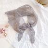 Versatile Elegant Silk Scarf Flower Embroidered Solid Color Triangular Scarf Retro Breathable Lace Scarf for Women