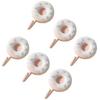 6Pcs Self-adhesive Donut Shape Hooks Wall Mounted Clothes Hanger Creative Key Holder  for Home