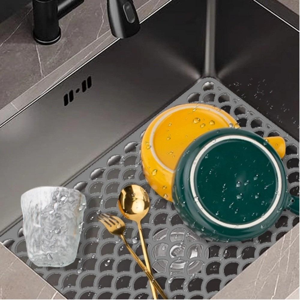 Rutschfeste Abtropfmatte für Geschirr, faltbare rutschfeste Spülbeckenmatte, Spülbeckenschutzmatte, Haushalt