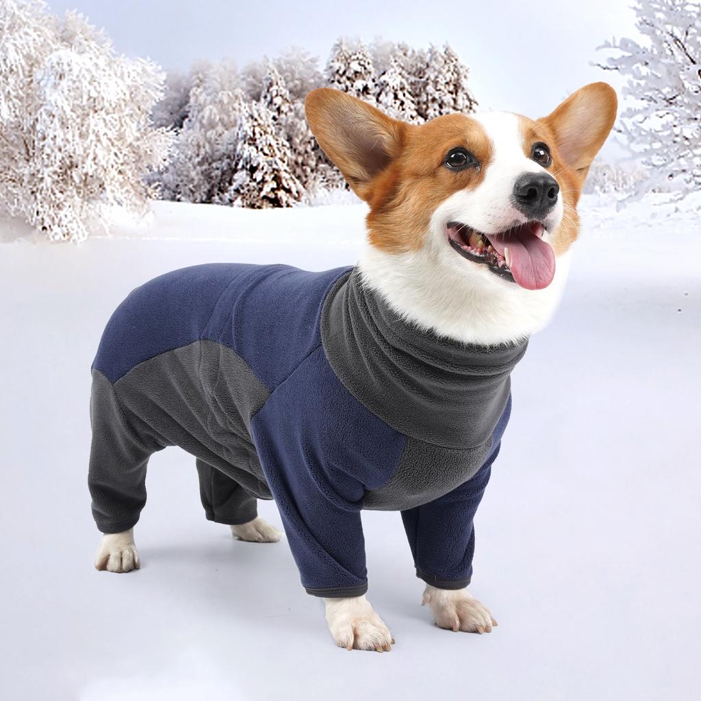 Dog Fleece Jacket Warm Winter Coat Turtleneck Pullover for S M L Dogs