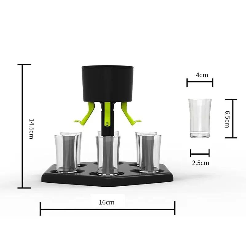 Creative plastic tray dispenser with bracket, with six cups, wine, whiskey, beer, birthday party, Christmas, bar tools
