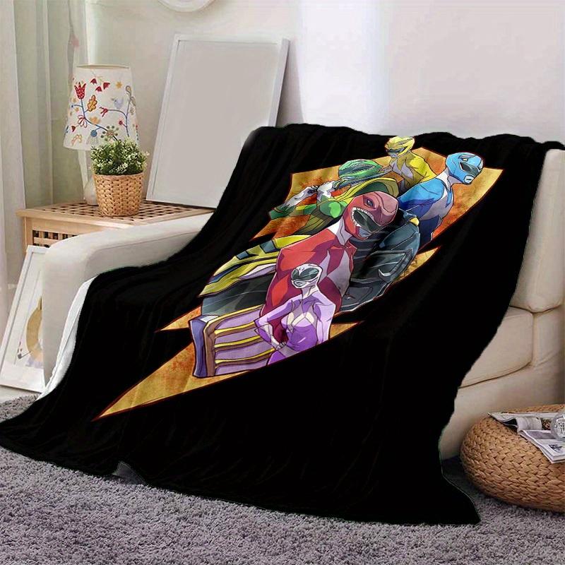 1pc Colorful Power Rangers Home Decor Blanket: Perfect Gift for Bedroom, Living Room, Travel, Camping, Car, Beach, Office Nap, Cozy Flannel Throw for