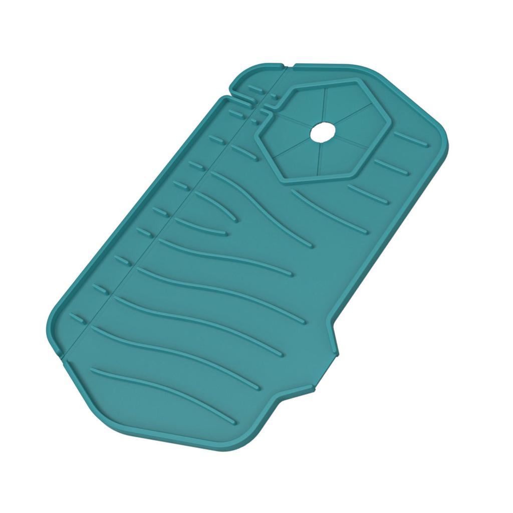 Kitchen Sink Splash Guard Foldable Non Slip Silicone Faucet Mat Handle Drip Catcher Tray for