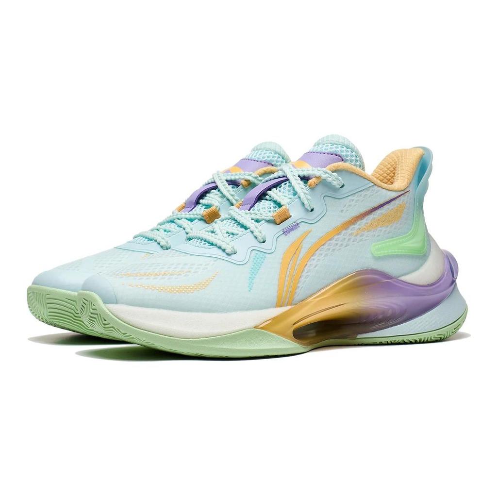 Li Ning Youth  Childrens Aurora Comfortable Versatile Breathable Low-Top Basketball Shoes Kids Basketball Shoes Light-Blue YKBT052-3