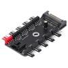 SATA Interface Fan Hub 10‑Way Fan Speed Controller 4Pin Computer Accessories 12V