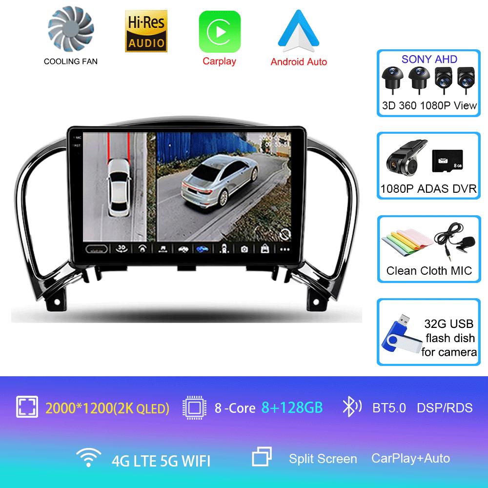 Car Radio Android 14 Carplay For Nissan Juke YF15 2010 - 2014 Navigation GPS Multimedia Video Player WiFi+4G Stereo DSP Video BT