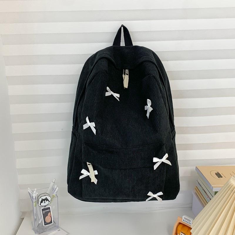 Rucksack aus Cord im koreanischen Stil: Großes Fassungsvermögen, leicht, perfekt für Schule und Reisen