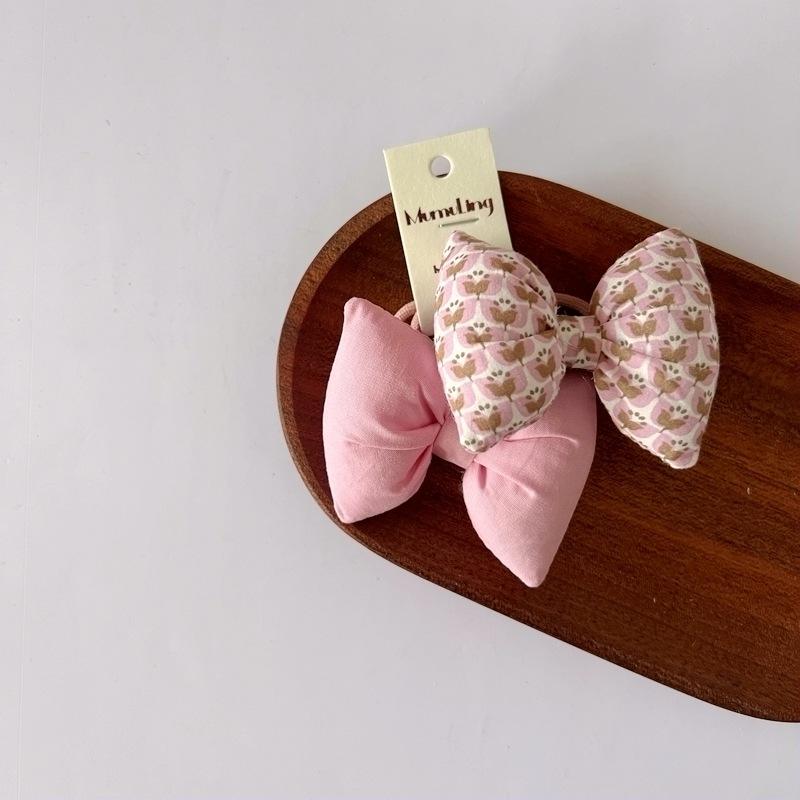 New Korean-style Girls' Hair Bow Stuffed with Cotton  Butterfly Knot Hair Tie  Girls' Sweet Ponytail Hair Band  Baby AB Style Hair Accessory