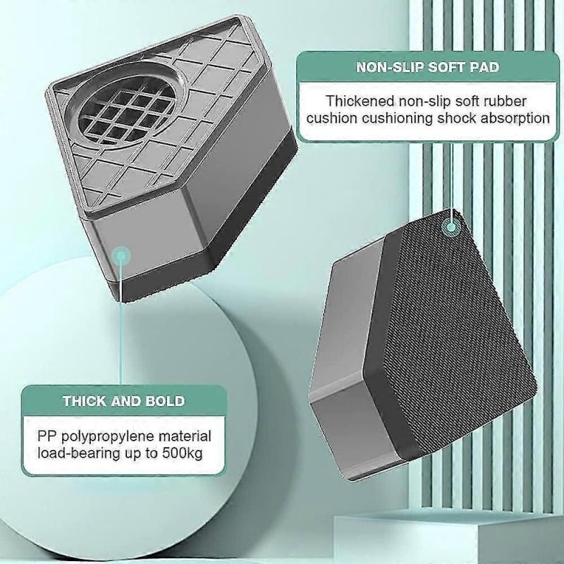 4 pieces of damping pads for washing machines, damping rubber pads for washing machines and dryers,