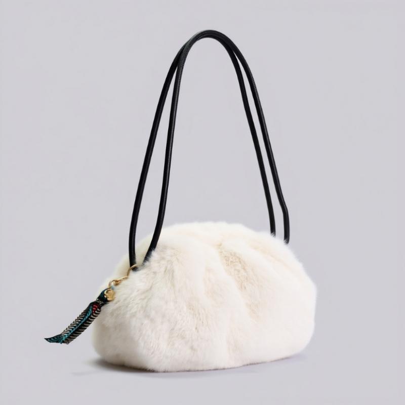 Lala Fur Clutch Crossbody Bag   Ivory  Lala2f140 