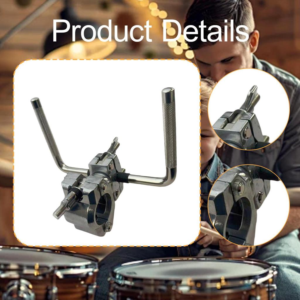 Adjustable Rack Clamp for Drum Stands, Cymbal Holders, Double L-, Holders; Zinc Alloy Design;