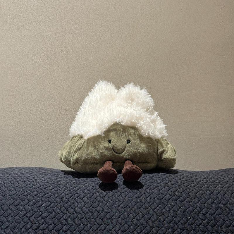 Apricot Lamb 30cm Snow Mountain Plush Pillow Creative Simulation Home Decoration Cute Pet Plush Doll Holiday Gift