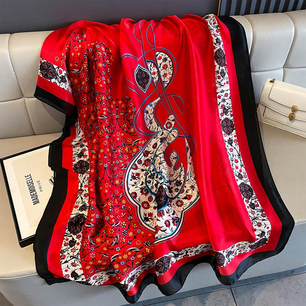 Luxury Brand Women Summer Scarf Florald Print Shawls Wraps Soft Female Muffler Hijab For Beach Travel