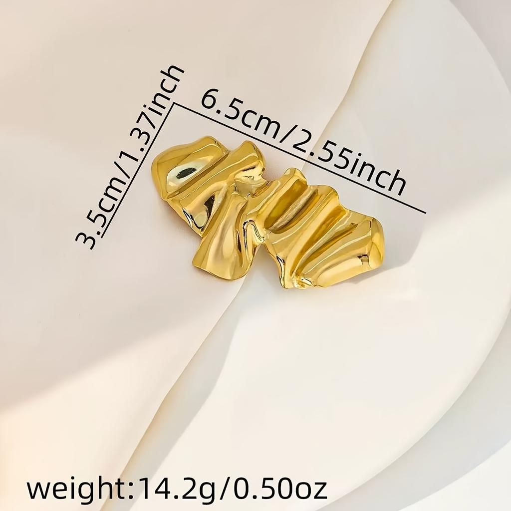 Exaggerated Pleated Wave Brooch for Women, Elegant Light Luxury Fashion Pin, Versatile Daily Commute, Banquet, Party, Gift Family/Friends