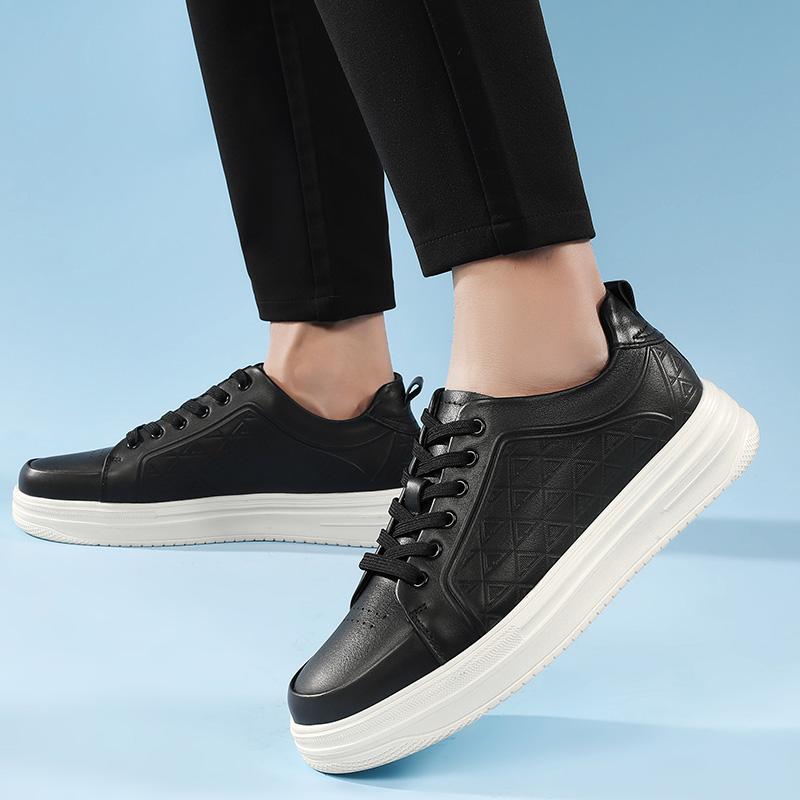 Fashion New Men's Genuine Leather Sneakers Casual Sports Shoes Breathable Comfortable Walking Shoes Fashion Outdoor Slip Resistant Shoes