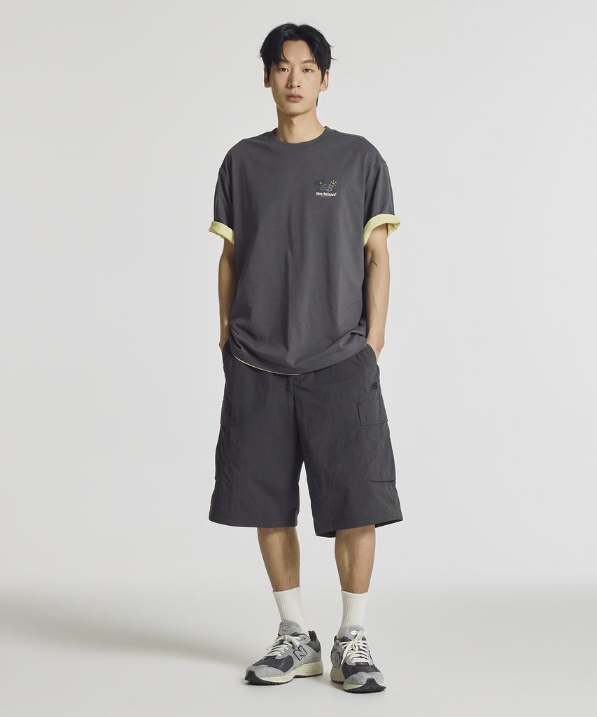 Nyuballanseu Nbnvg21513 / Uni Frozen Cotton-Like Cargo Knee-Length Bermuda Shorts (Charcoal)