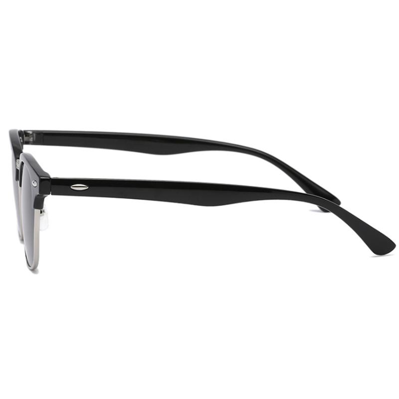 Half Metal Sun Reading Glasses Women Brown Lens Sunglasses With Diopter +1.0 to +4.0 Prebyopia Eyewear