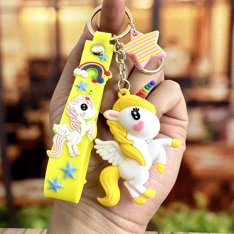 Dream Cartoon Rainbow Horse Unicorn Keychain Pendant Bag Couple Pendant Car Couple Ins Small Gifts