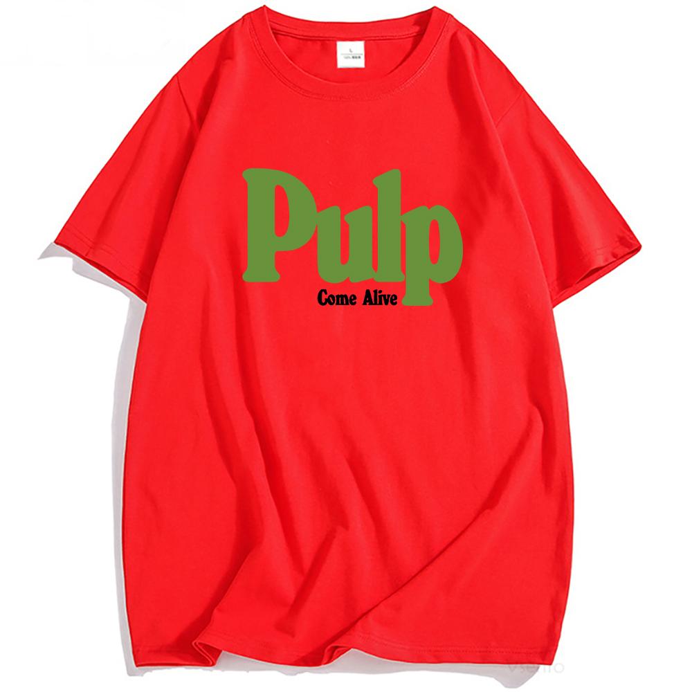 Pulp Come Alive T-Shirt Baumwolle Mode Rockband T-Shirts Lässig Locker Sommer Unisex Streetwear Grunge Hip Hop Grafik T-Shirt
