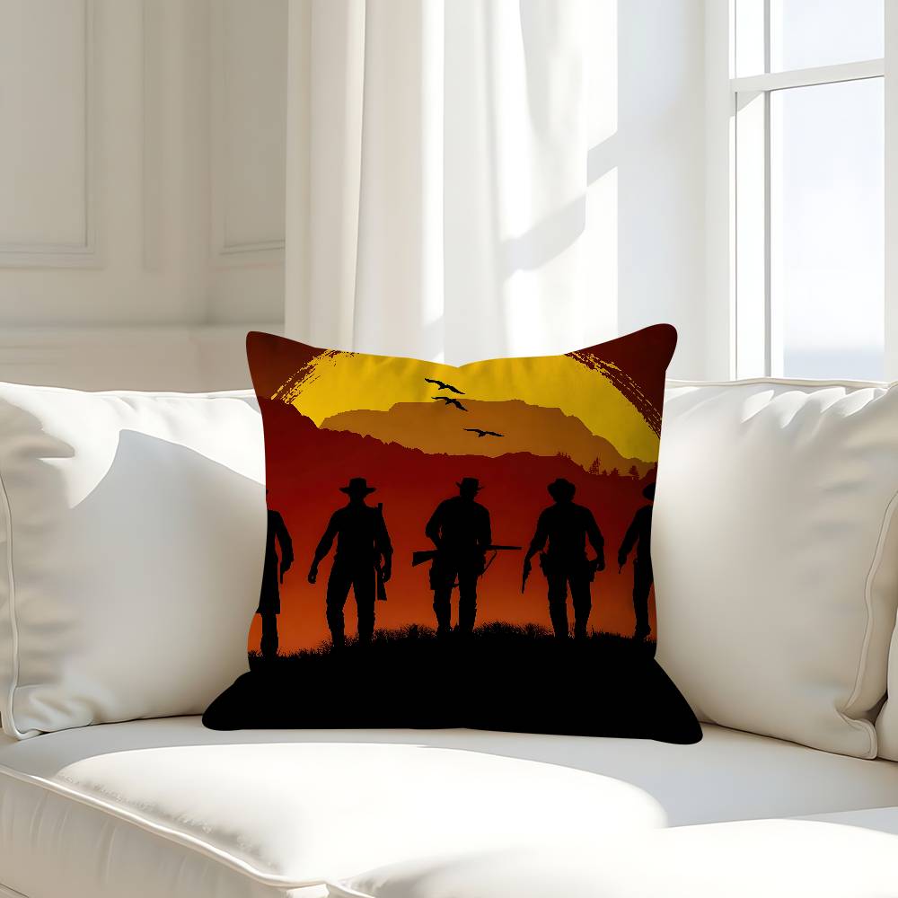 

R-Red Dead Redemption 2 Pillow Case Removable Washable Cushion Cover – All-Season Soft Linen 16x16Inch