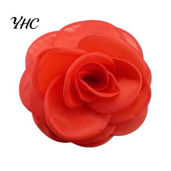 Broche Camélia Occasion Formelle Corsage Style Français Grand Tissu Maillé Mariée Marié Costume de Mariage Manteau Fête de Bal Robe Vêtements Applique Patch DIY