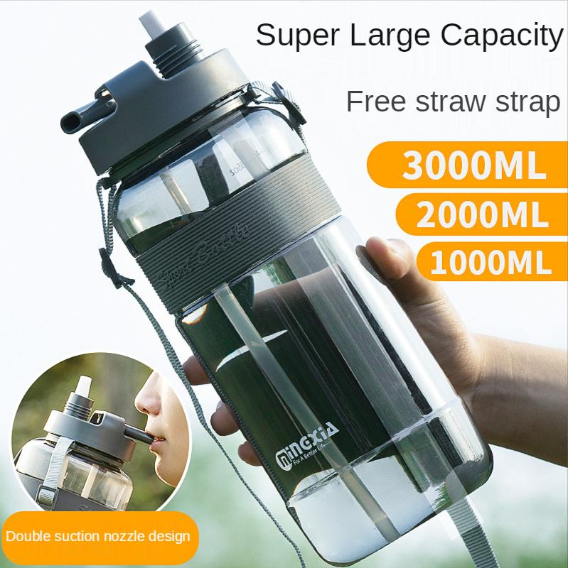 2025 Sport Drinking Water Bottle 1000/ 2000/3000ml Plastic Water Drinking Bottle for Water Outdoor Picnic Climbing Water Bottle