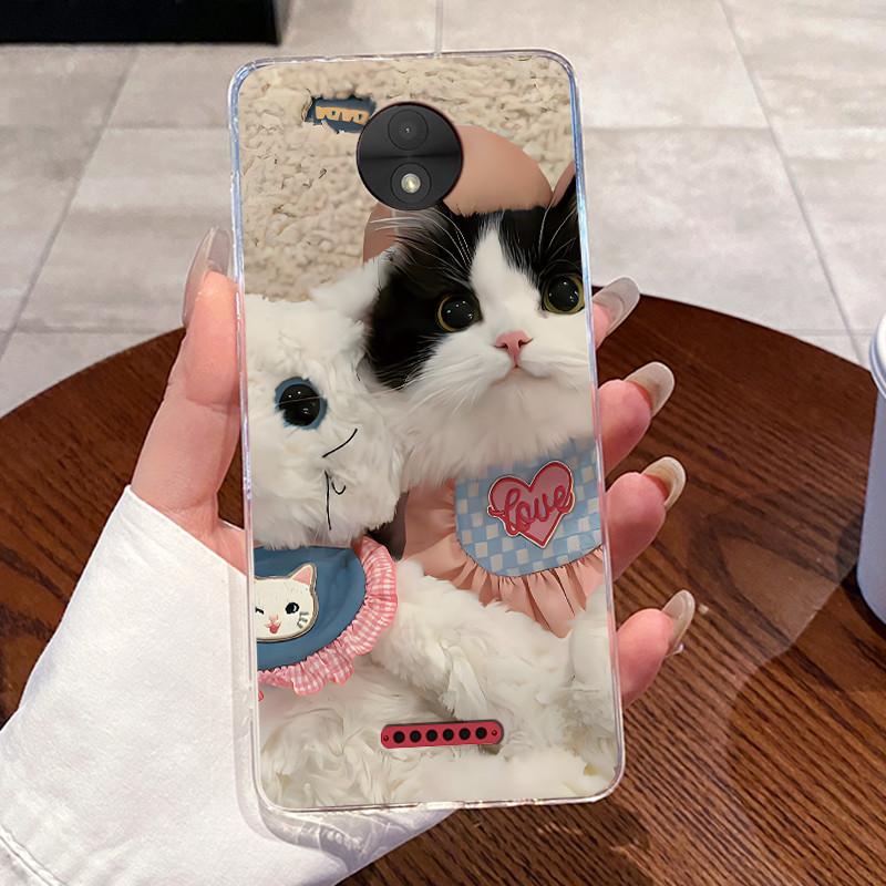 Casing For Motorola Moto C Plus Case Aesthetic Cute Cat Astronaut Transparent Soft Silicone Back Cover Moto C CPlus Phone Case