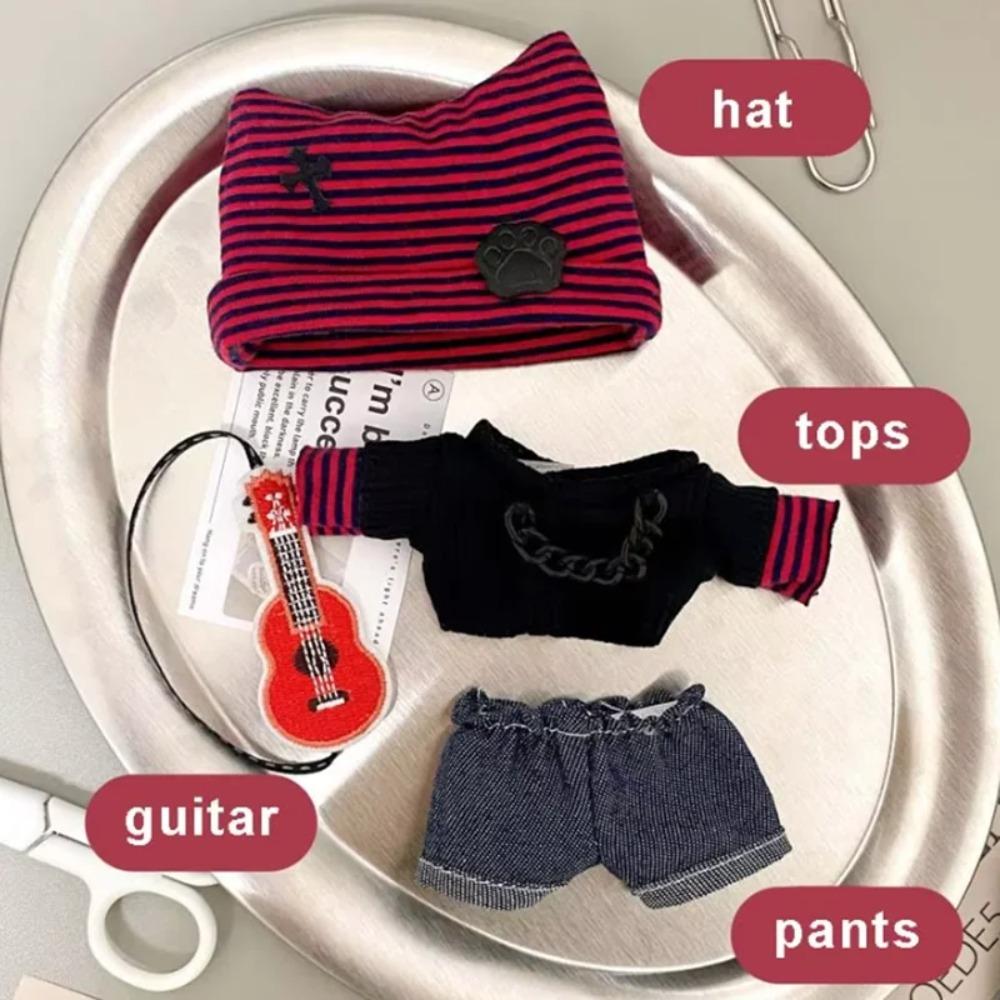 10cm Baumwollpuppenkleidung Preppy Stil Weste Kleidung für Plüschpuppen Ersatz Anzug Für Kawaii Puppenzubehör Kinder Verkleidungsspielzeug