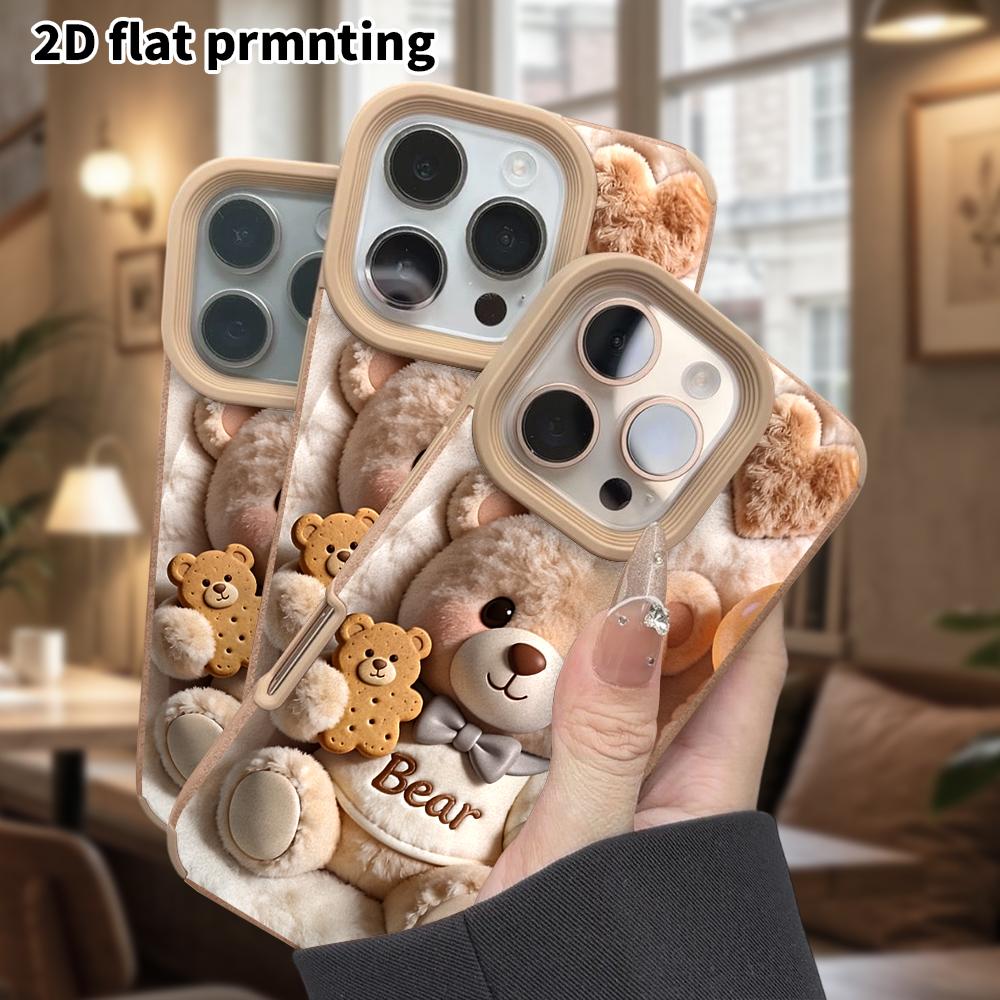 Phone Case: Lambskin 2D Flat Samsung Galaxy A34 A35 M05 M06 S20 S22 S21 FE Plus 5G Protective Case, Plush Teddy Bear, Christmas and Halloween Gift