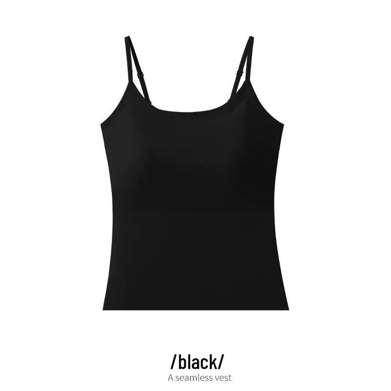 

Женская бесшовная утягивающая майка с встроенным бюстгальтером и стильным дизайном спины XL чёрный