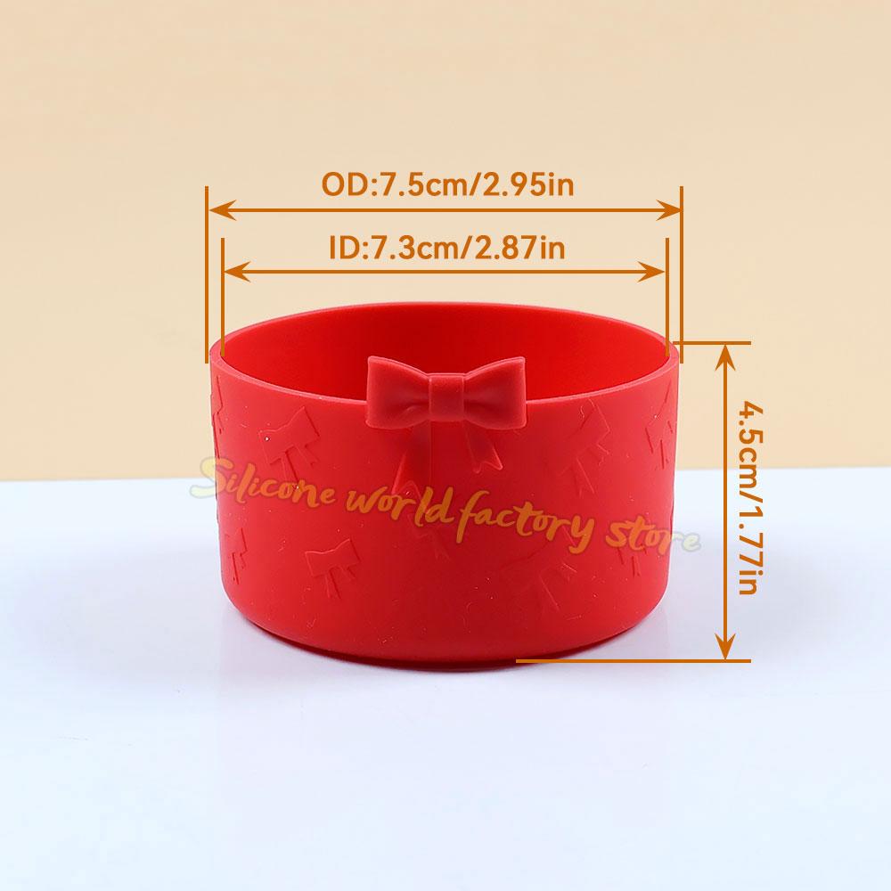 

SW Cartoon Animal Bow 7.5CM Silicone Cup Bottom Cover For Stanley 40oz Tumbler Protective Water Bottle Sleeve Anti-slip Cup Boot красный