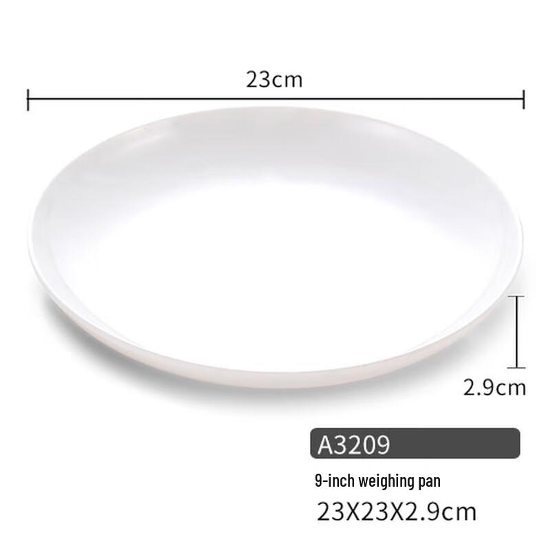 Tingle White Melamine Round Dinner Plate
