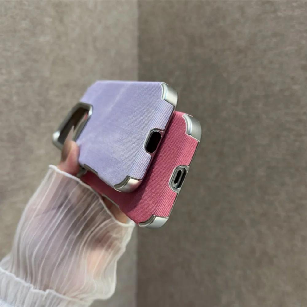 Retro Vintage Cowboy Fabric Case for iPhone 17 Air 16 15 14 Plus 13 12 11 17 Pro Max Luxury Jeans Soft Bumper Armor Phone Cover